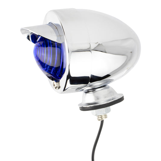 Bicycle Rear Dummy Light With Visor Chrome Red Lens