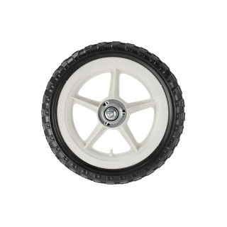 PRO+  12" Wheel 5 Spokes Freewheel Plastic Black/White  (Single Wall, 14g Spokes, 3/8" Axle)