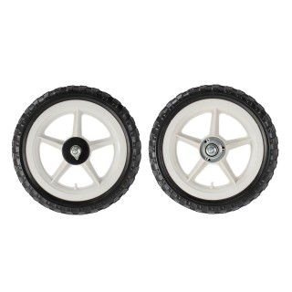 PRO+  Wheel Set (Front & Freewheel) 12" 5 Spokes 14gPlastic Black/White