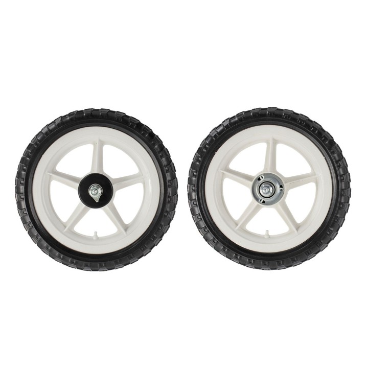 PRO+  Wheel Set (Front & Freewheel) 12" 5 Spokes 14gPlastic Black/White