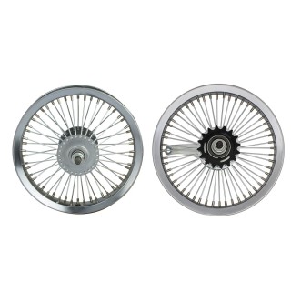 OG Lowrider Classic  12"  Wheel Set (Front & Coaster) 52 Spokes (Single Wall, 14g Stainless Steel Spokes, 3/8" Axle) Chrome
