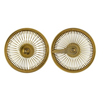 OG Lowrider Classic Wheel Set (Front & Coaster) 12" 72 Spokes 14g Stainless Steel Gold