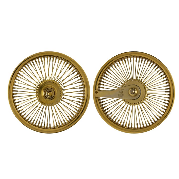OG Lowrider Classic Wheel Set (Front & Coaster) 12" 72 Spokes 14g Stainless Steel Gold