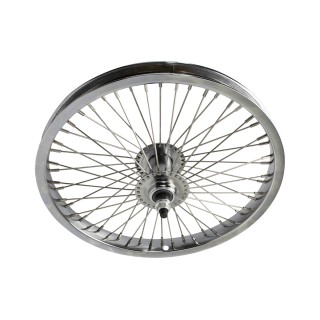 OG lowrider Classic 16" Wheel 52 Spokes Front Steel Chrome (Single Wall, 14g Stainless Steel Spokes, 3/8" Axle)