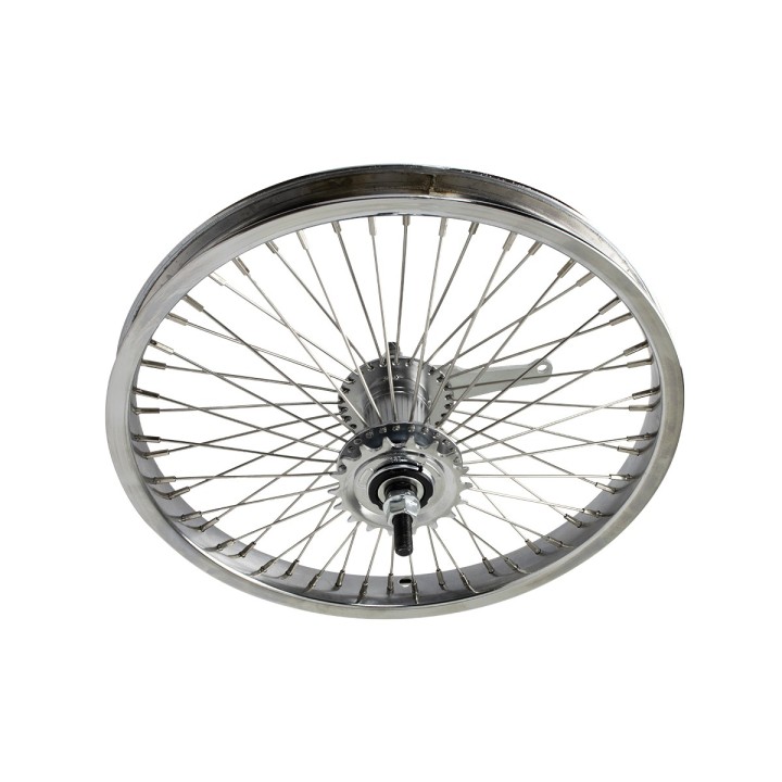OG Lowrider Classic 16" Wheel Set (Front & Coaster) 52 Spokes (Single Wall, 14g Stainless Steel Spokes, 3/8" Axle) Chrome