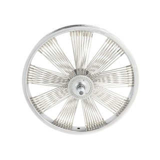 OG lowrider16" Wheel 144 Fan Spokes Front Steel Chrome (Single Wall, 14g Stainless Steel Spokes, 3/8" Axle)