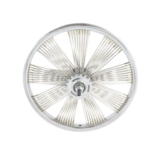 OG lowrider16" Wheel 144 Fan Spokes Coaster Steel Chrome (Single Wall, 14g Stainless Steel Spokes, 3/8" Axle)