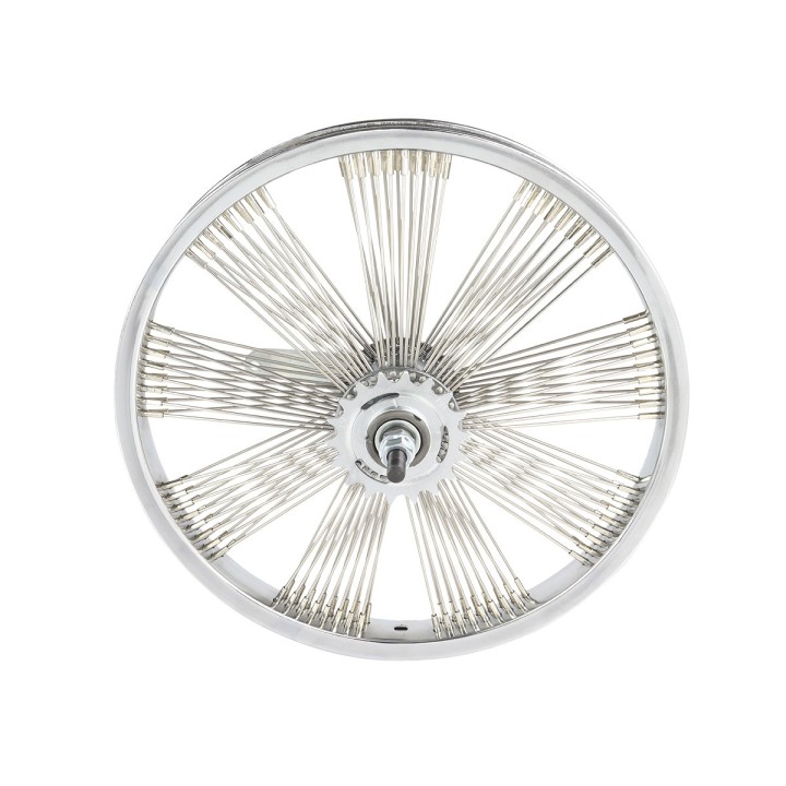 OG Lowrider Classic  16" Wheel Set (Front & Coaster) 144 Fan (Single Wall, 14g Stainless Steel Spokes, 3/8" Axle) Chrome  , 16 I