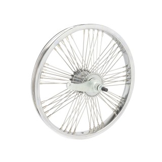 OG lowrider16" Wheel 72 Fan Spokes Coaster Steel Chrome (Single Wall, 14g Stainless Steel Spokes, 3/8" Axle)