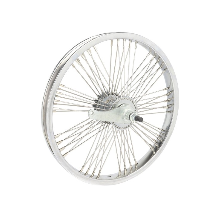 OG Lowrider Classic  16" Wheel Set (Front & Coaster) 72 Fan (Single Wall, 14g Stainless Steel Spokes, 3/8" Axle) Chrome