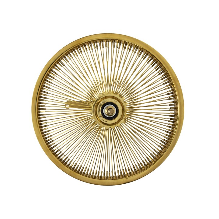 OG Lowrider Classic 16" Wheel Set (Front & Coaster) 144 Spokes (Single Wall, 14g Stainless Steel Spokes, 3/8" Axle) Gold