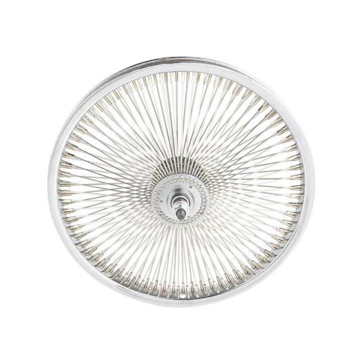 OG lowrider Classic 16" Wheel 144 Spokes Front Steel Chrome (Single Wall, 14g Stainless Steel Spokes, 3/8" Axle)
