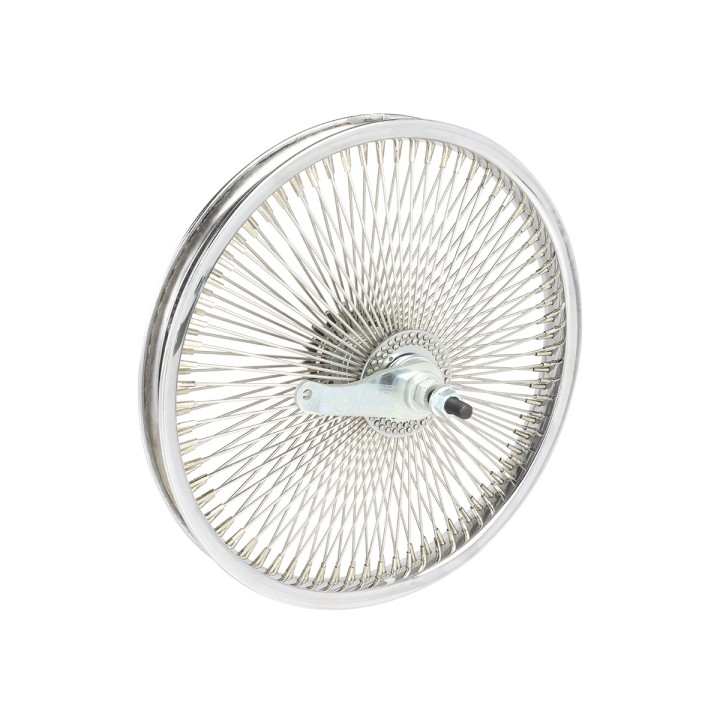 OG lowrider Classic 16" Wheel 144 Spokes Coaster Steel Chrome (Single Wall, 14g Stainless Steel Spokes, 3/8" Axle)