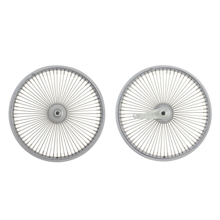 OG Lowrider Classic 16" Wheel Set (Front & Coaster) 72 Spokes (Single Wall, 14g Stainless Steel Spokes, 3/8" Axle) Chrome