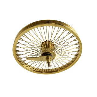 OG lowrider Classic 16" Wheel 72 Spokes Coaster Steel Gold (Single Wall, 14g Stainless Steel Spokes, 3/8" Axle)