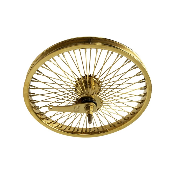 OG lowrider Classic 16" Wheel 72 Spokes Coaster Steel Gold (Single Wall, 14g Stainless Steel Spokes, 3/8" Axle)