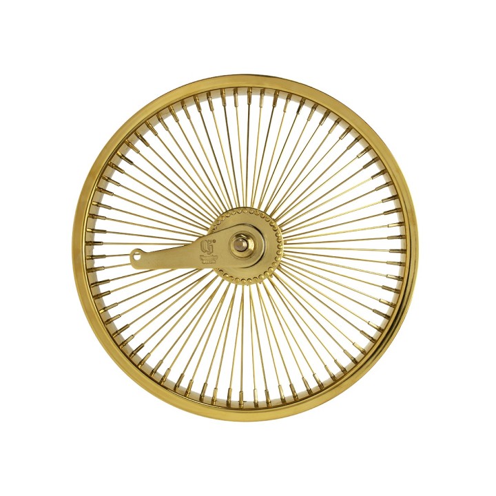 OG lowrider Classic 16" Wheel 72 Spokes Coaster Steel Gold (Single Wall, 14g Stainless Steel Spokes, 3/8" Axle)