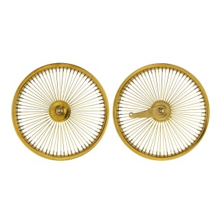 OG Lowrider Classic 16" Wheel Set (Front & Coaster) 72 Spokes (Single Wall, 14g Stainless Steel Spokes, 3/8" Axle) Gold