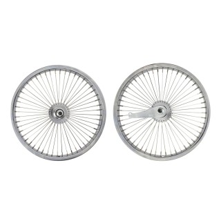OG Lowrider Classic 16" Wheel Set (Front & Coaster) 52 Spokes (Single Wall, 14g Stainless Steel Spokes, 3/8" Axle) Chrome