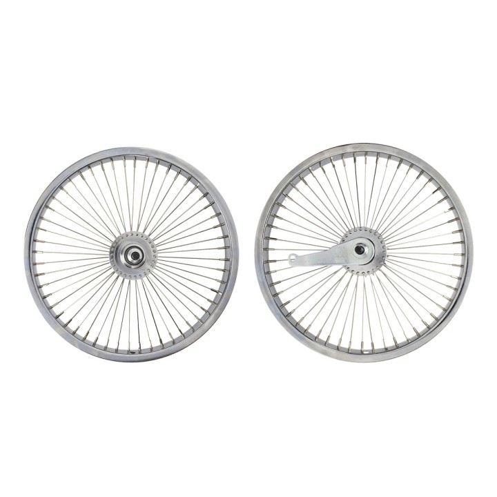 OG Lowrider Classic 16" Wheel Set (Front & Coaster) 52 Spokes (Single Wall, 14g Stainless Steel Spokes, 3/8" Axle) Chrome