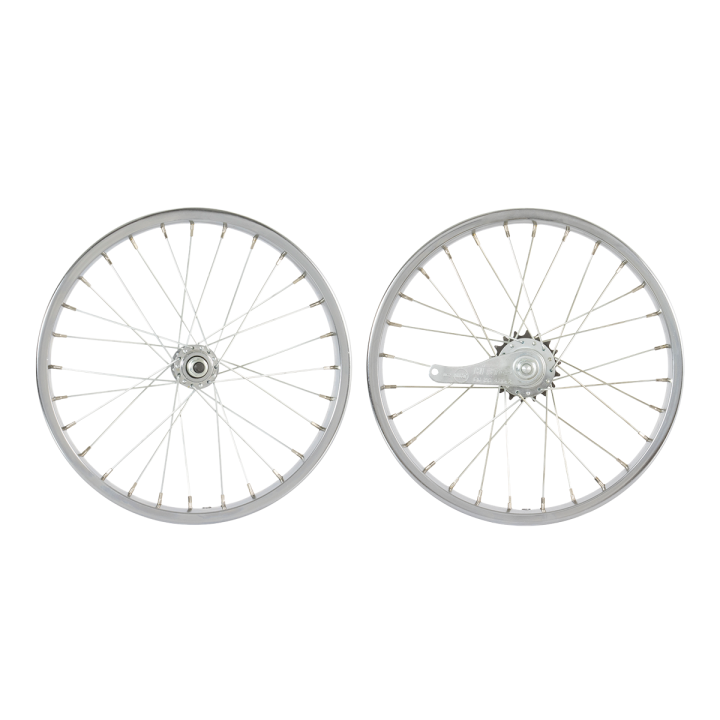 OG Lowrider Classic 16" Wheel Set (Front & Coaster) 28 Spokes (Single Wall, 14g Stainless Steel Spokes, 3/8" Axle) Chrome