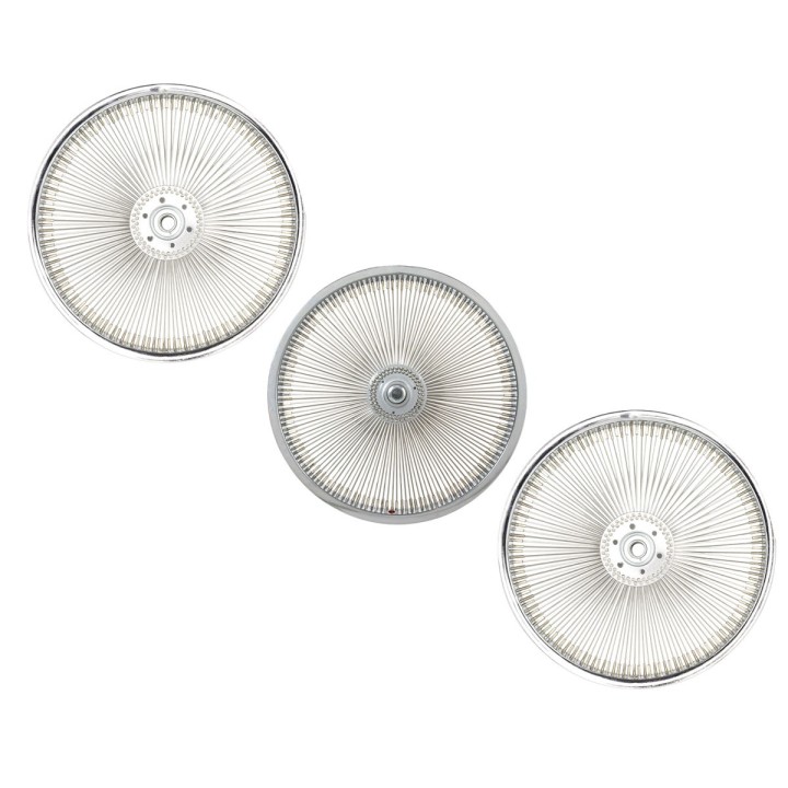 OG Lowrider Classic  16" Wheel Set (Front & 2 x Hollow Hub) 144  Spokes (SingleWall, 14g Steel Spokes, 3/8" Axle) Chrome