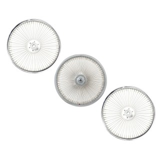 OG Lowrider Classic  16" Wheel Set (Front & 2 x Hollow Hub) 72 Spokes (SingleWall, 14g Steel Spokes, 3/8" Axle) Chrome