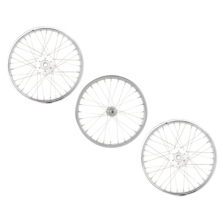 OG Lowrider Classic  16" Wheel Set (Front & 2 x Hollow Hub) 28/36Spokes (Single Wall, 14g Steel Spokes, 3/8" Axle) Chrome