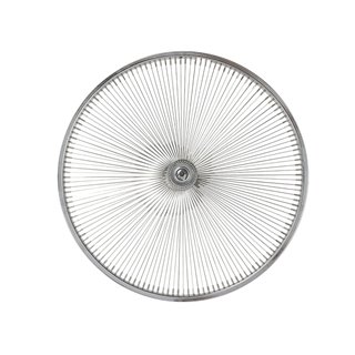 Wheel 26" 144 Spoke Fan Front Steel Chrome (Single Wall, 14g Stainless Spokes, 3/8" Axle)
