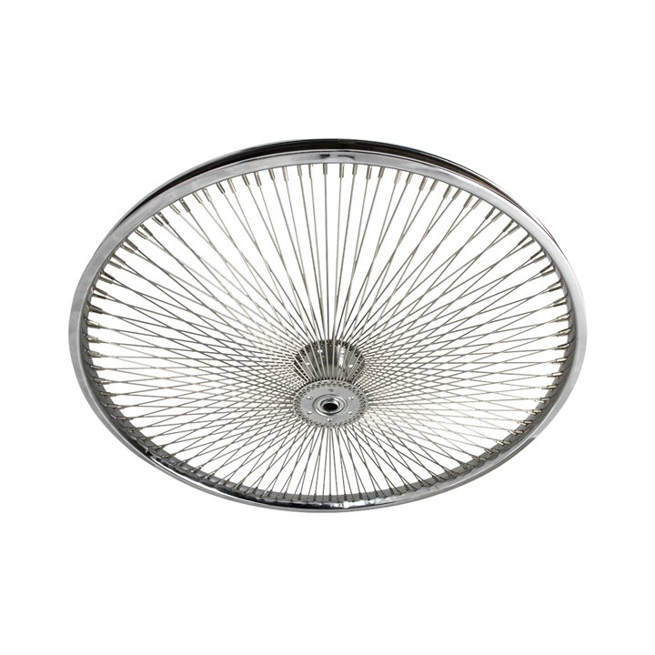 Wheel 26" 144 Spoke Hollow Hub Steel Chrome (Single Wall, 14g Stainless Spokes, 3/8" Axle)