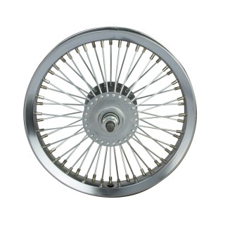 12" Wheel 52 Spokes Front Steel Chrome (Single Wall, 14g Stainless Steel Spokes, 3/8" Axle)