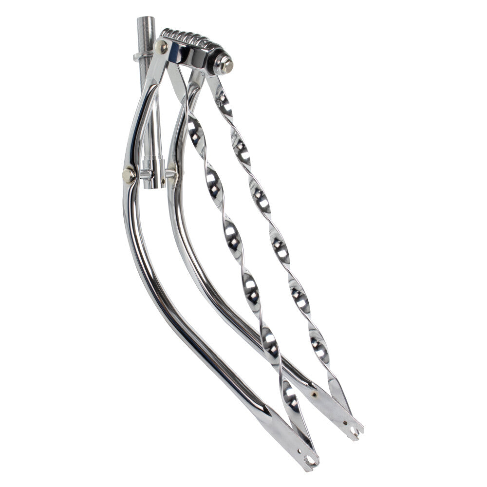 26" OG Lowrider Classic Bike Bicycle Bent Springer Fork 1" W/Twisted Bars Chrome