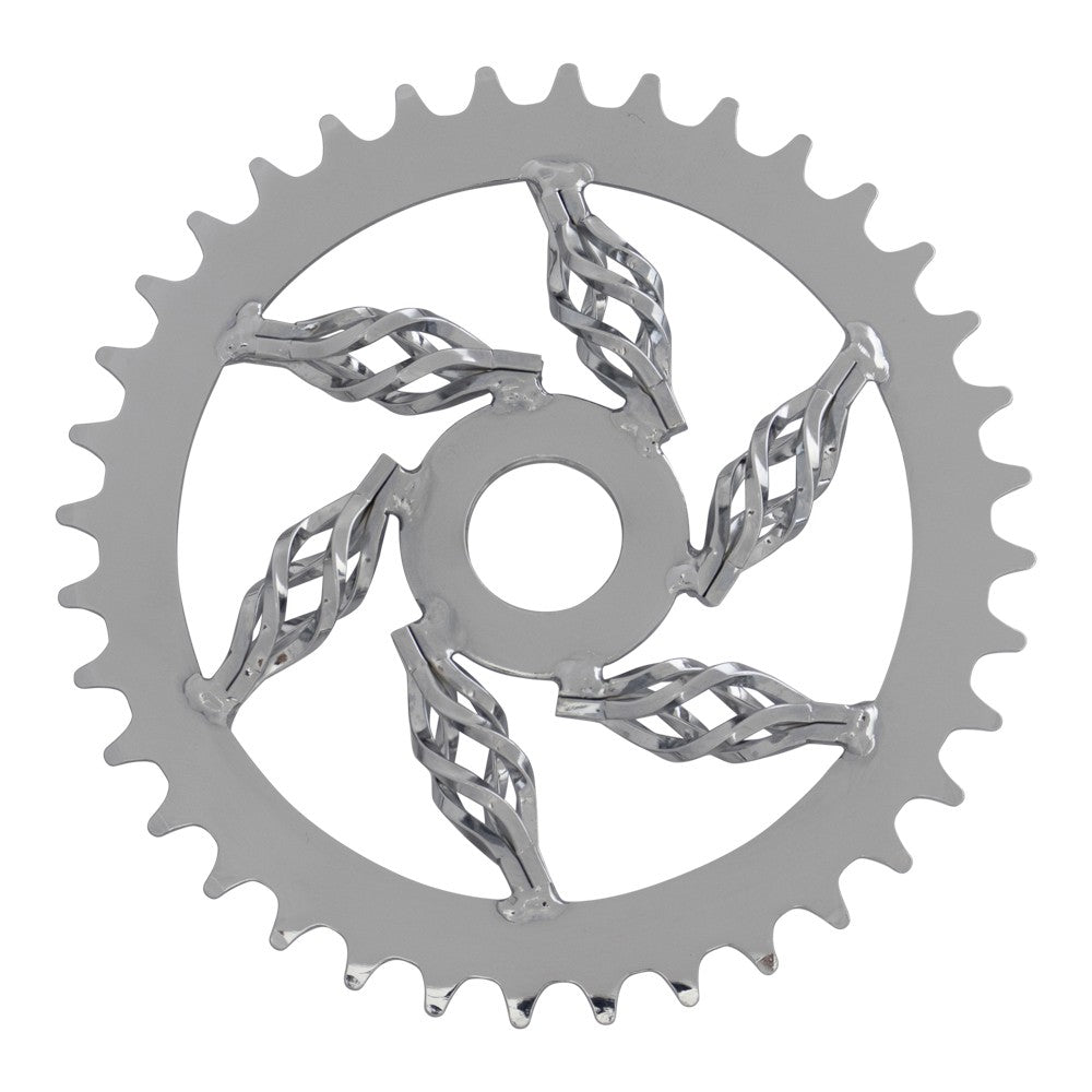 OG Lowrider Classic Bike Bicycle Cage Twisted Sprocket Chainring 36T CHROME