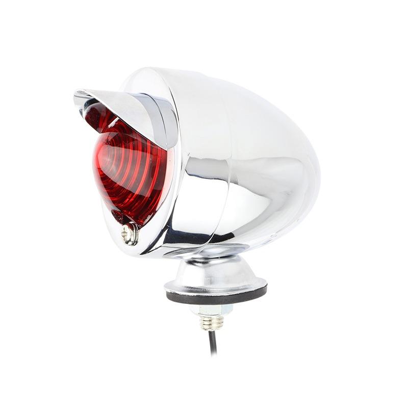 Bicycle Rear Dummy Light With Visor Chrome Red Lens