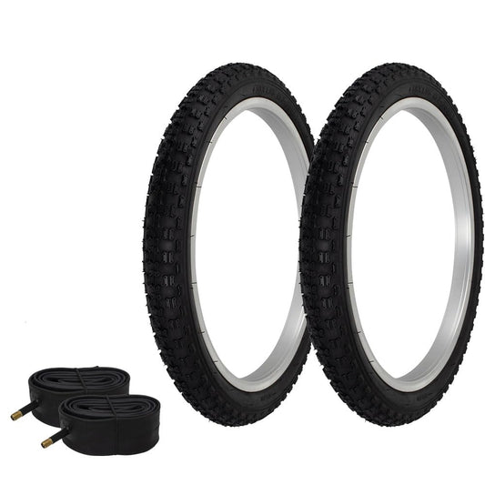 2 PRO+ HIGH Performance Bicycle BMX TIRE 18" X 1.95 Black COMP III W/Tubes.